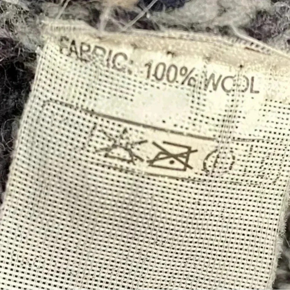 JOGGER 100% Wool Sweater Full Zip Mens Large Pockets Geometric Knit Collared - Picture 12 of 13